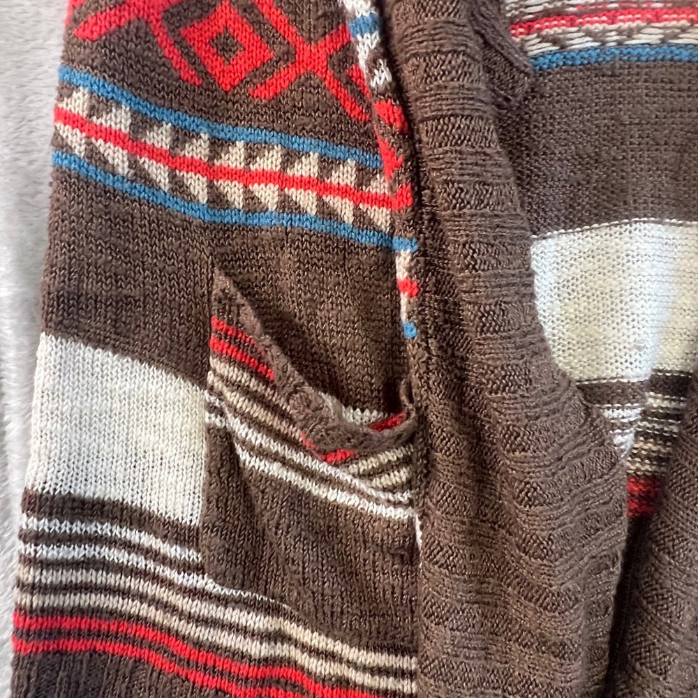 Kirra XS Southwestern Striped Open Front Cardigan Boho Festival Hippie‎ Indie - Picture 3 of 6